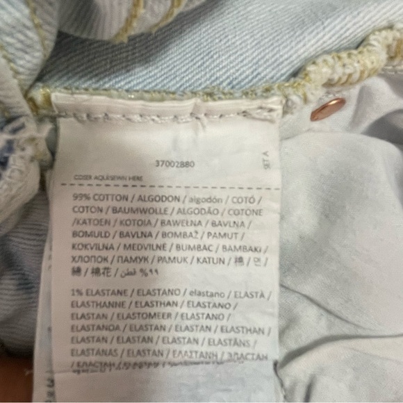 Mango Light Blue High Waist Wide Leg Raw Hem US 2 - Picture 7 of 7